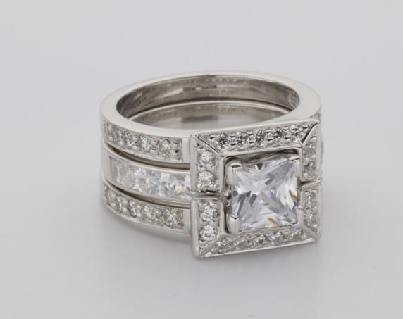 White gold square deals ring