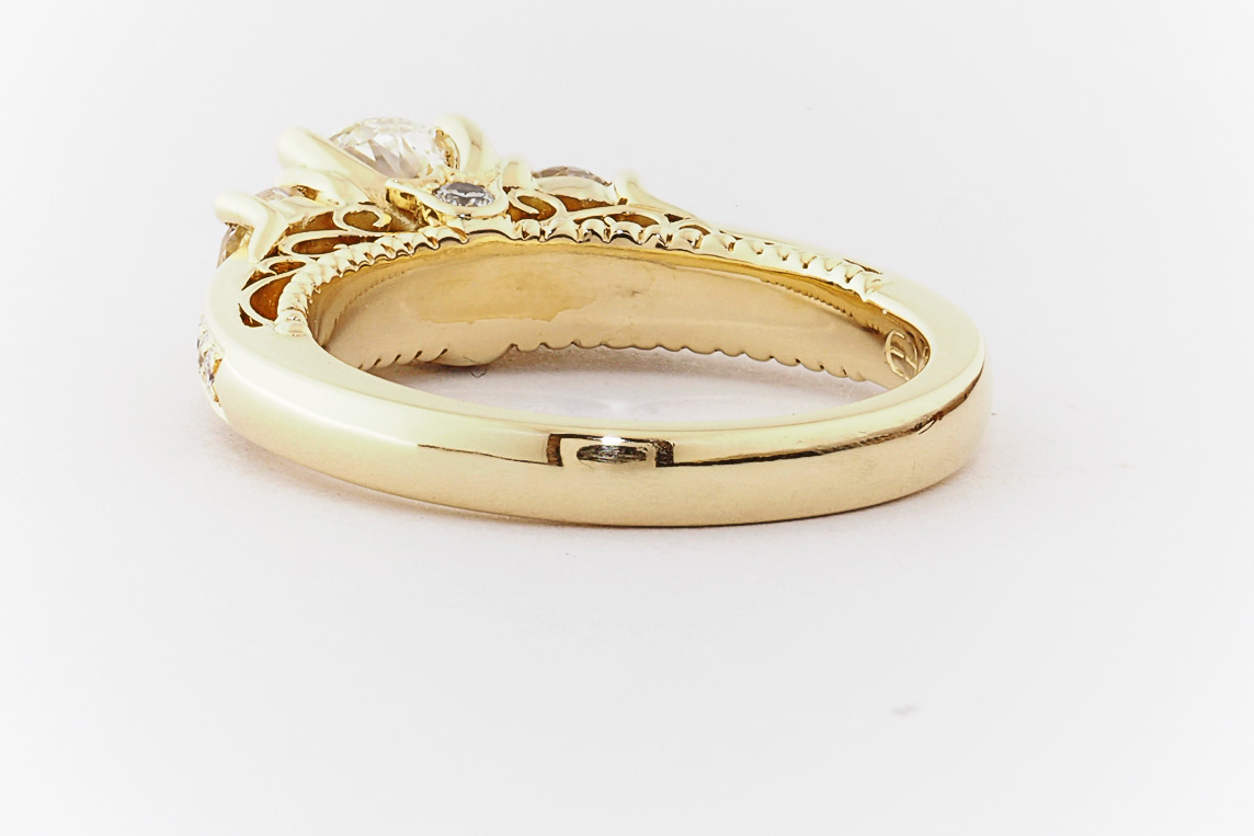 ART DECO STYLE SEMI MOUNT FILIGREE ENGRAVED ENGAGEMENT RING SETTING ROSE  GOLD | Art deco engagement ring, Vintage gold engagement rings, Gold  antique engagement rings