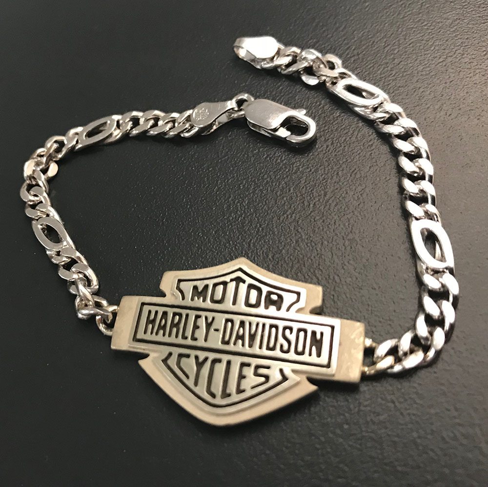 Harley Davidson White Gold Bracelet Everettbrookes Jewellers