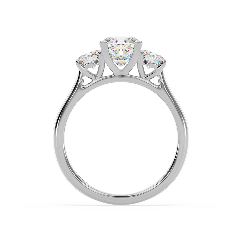 Cushion Cut Diamond Trilogy Engagement Ring Everettbrookes Jewellers