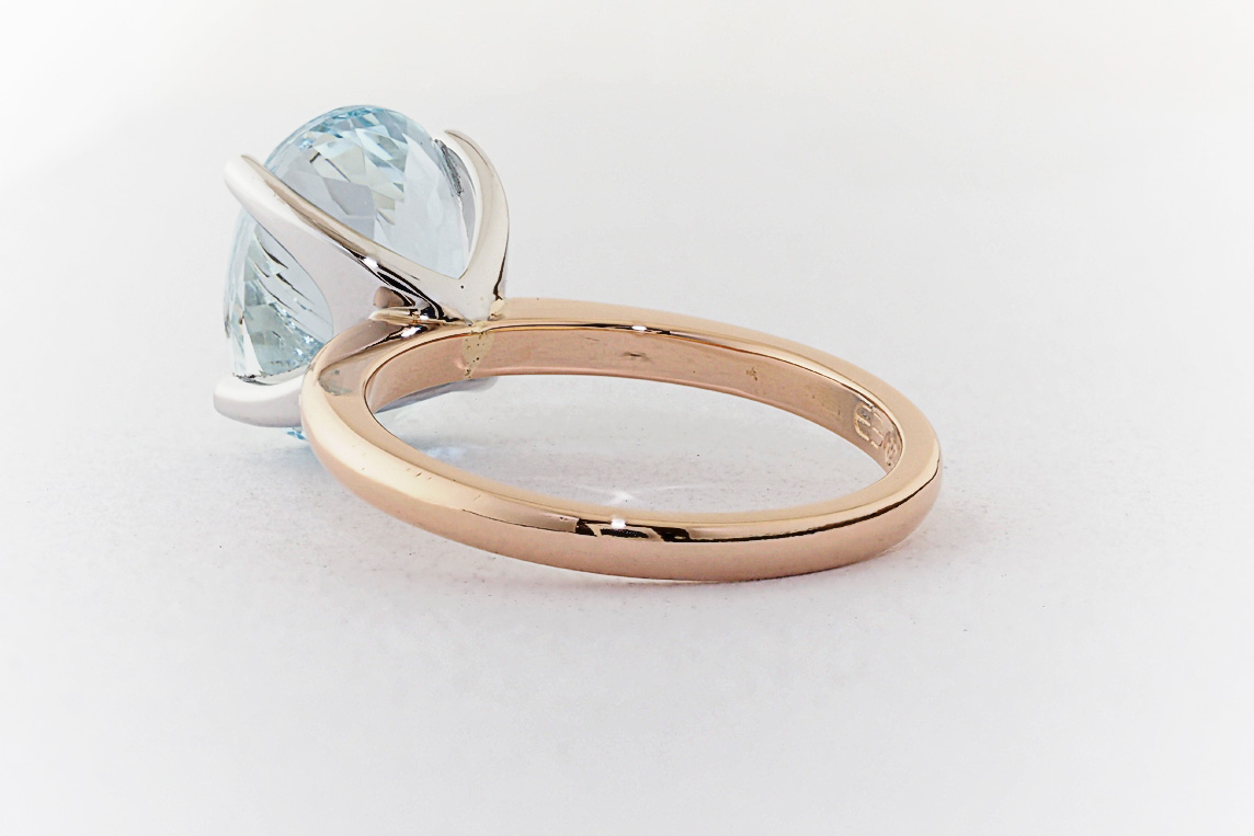 Aquamarine with store rose gold