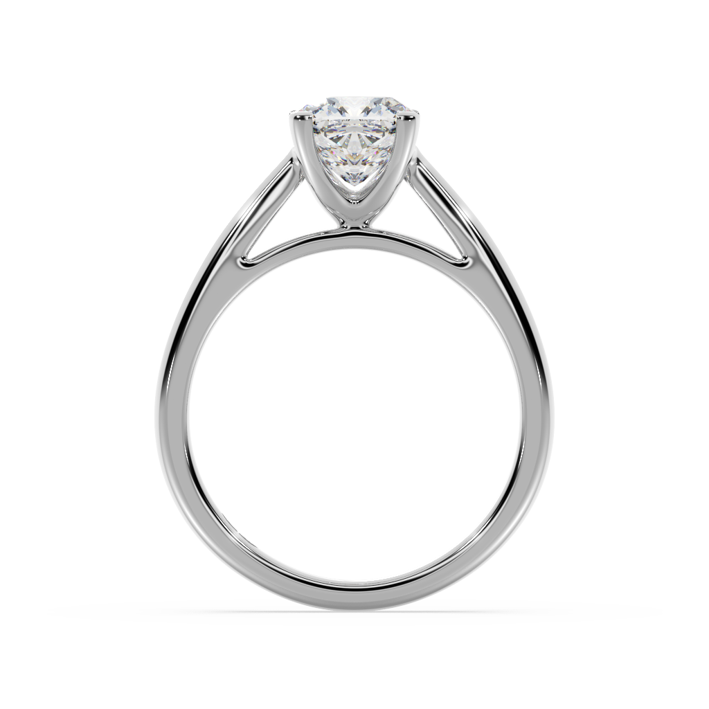 Cushion diamond solitaire engagement ring with under rail ...